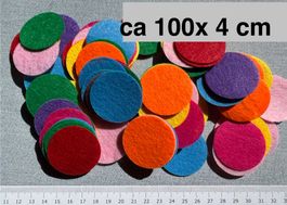 ca 100 Filz Kreise Rondellen 4 cm   zum Basteln    Allerlei