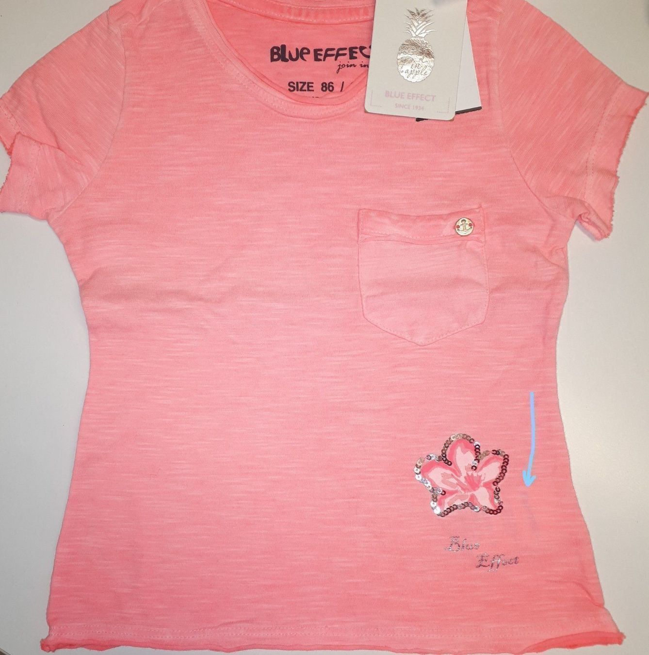 Camicette, T-shirt & Top: T-Shirt neonrosa blue effect, Gr. 86 – Difettoso da Eschenbach SG venduto da Peachick 1