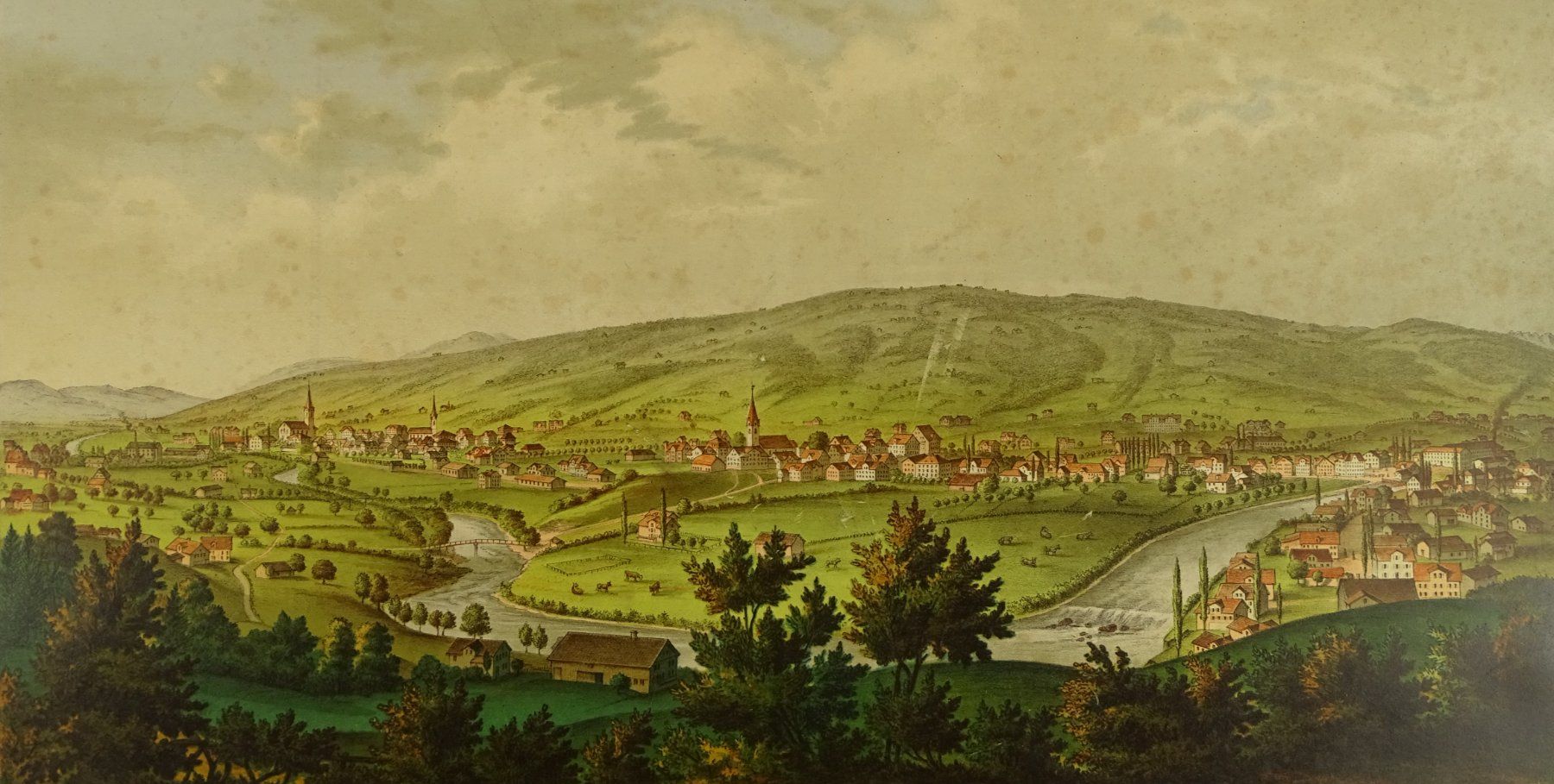 Incisioni: EBNAT-KAPPEL, LITHOGRAPHIE um 1880 – Usato da Grüningen venduto da Kartensammler 2