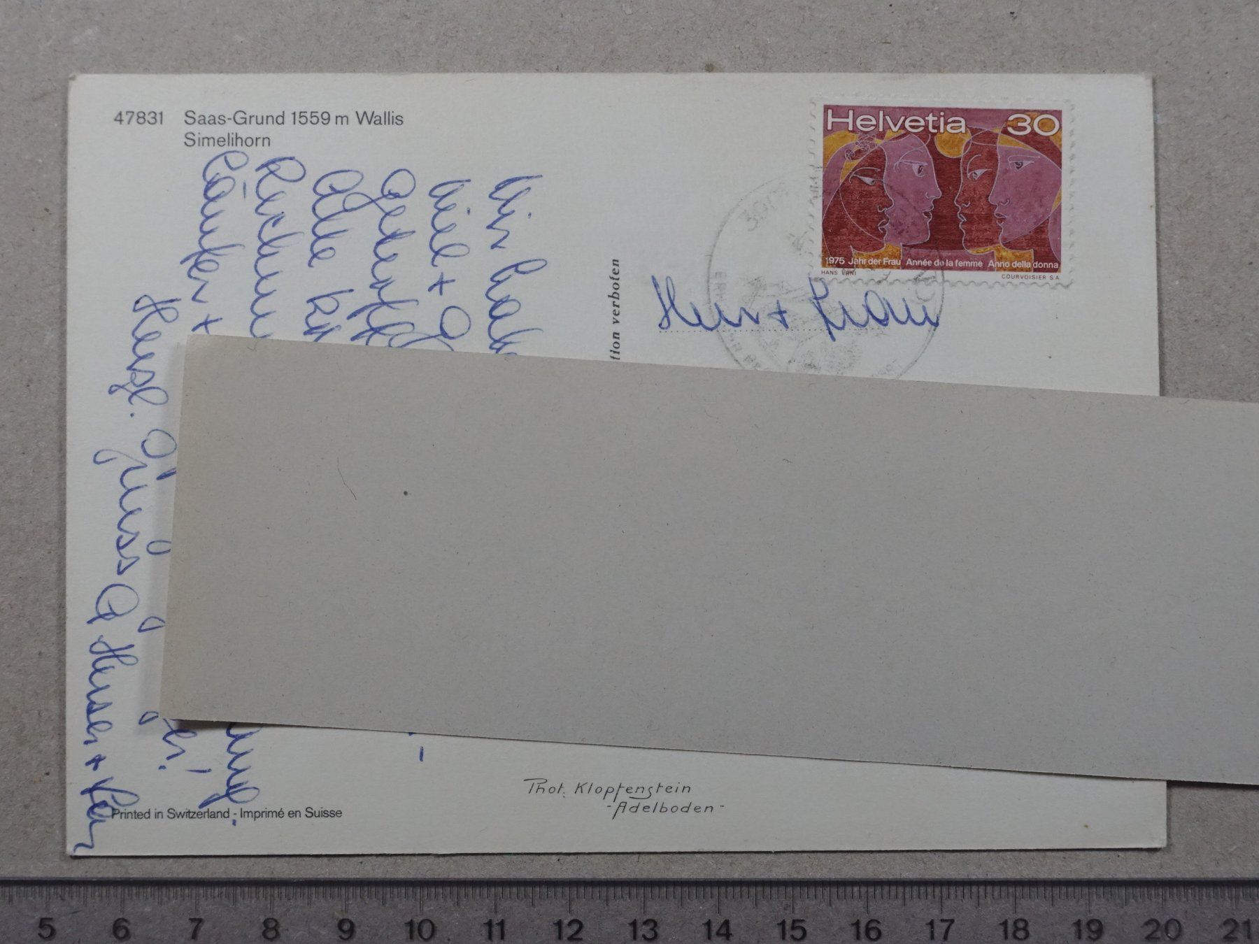 Cartes postales: Saas - Grund, 1975 – D'occasion à Lenzburg par fh1 1