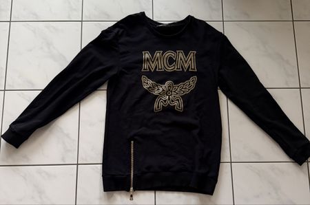 MCM Sweater Schwarz Gr. XXL mit Reissverschluss und MCM Logo