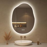 LED Badspiegel 60 x 80 cm asymmetrisch mit Beleuchtung
