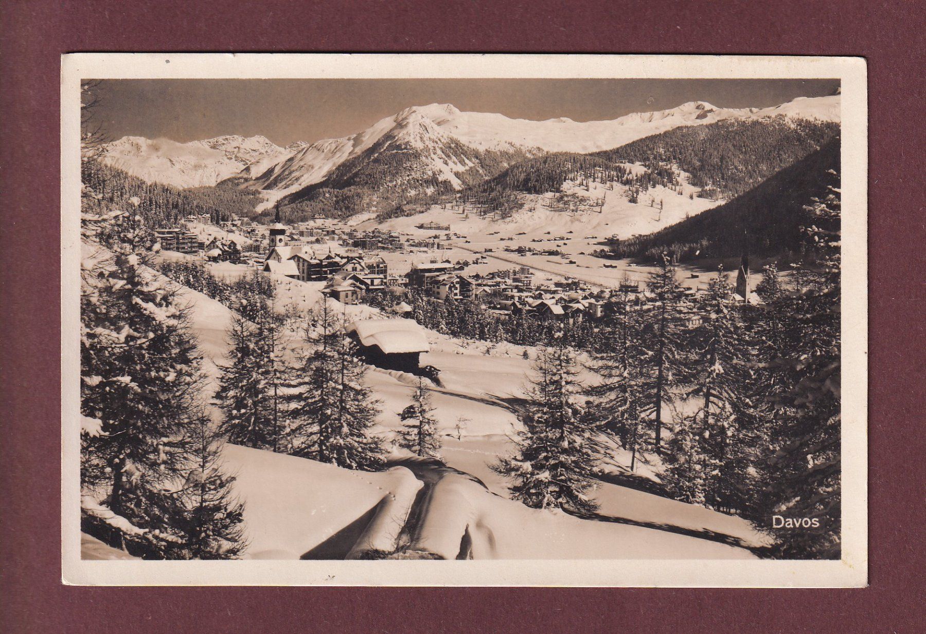 Ansichtskarten: DAVOS - 1927 – Gebraucht aus Pully von nicecards