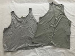 Lot de 2 débardeurs d'été gris Zara, H&M T S