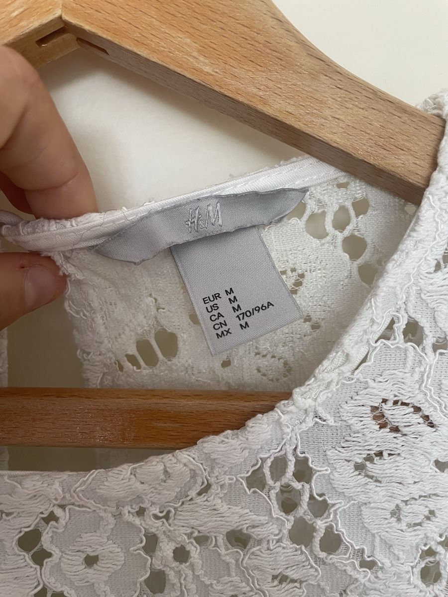 H&M Top: Top blanc en dentelles – Usato da Martigny venduto da Lea_lucci 2