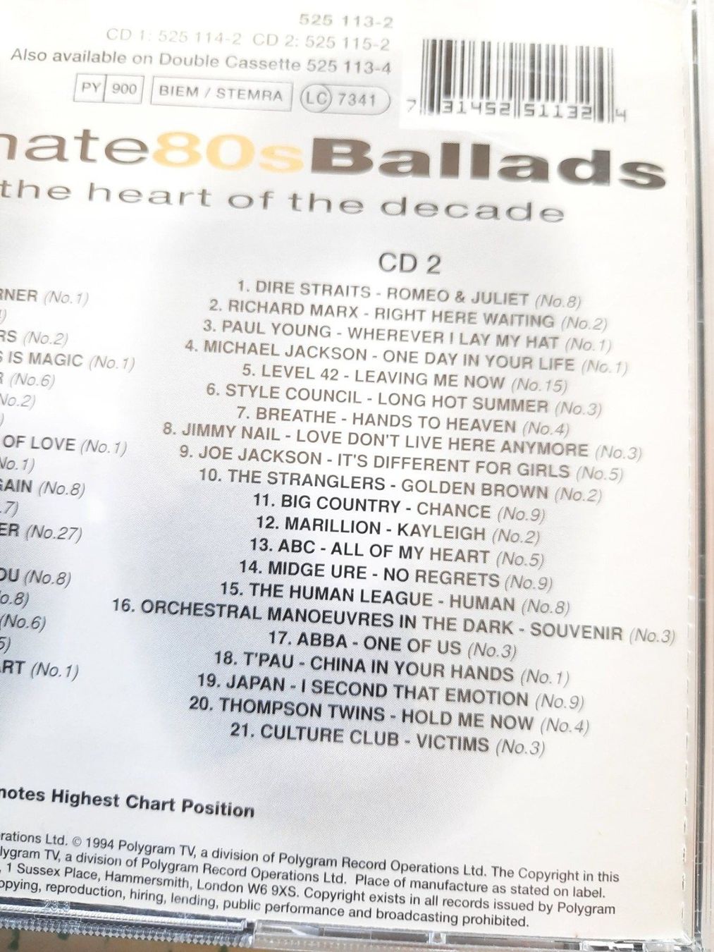 CD: Cd Ultimate 80's Ballades – Usato da Pully venduto da bro_n52j 3