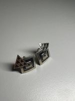 925 Silber Ohrstecker Paar – geometrisches Designer-/Vintage