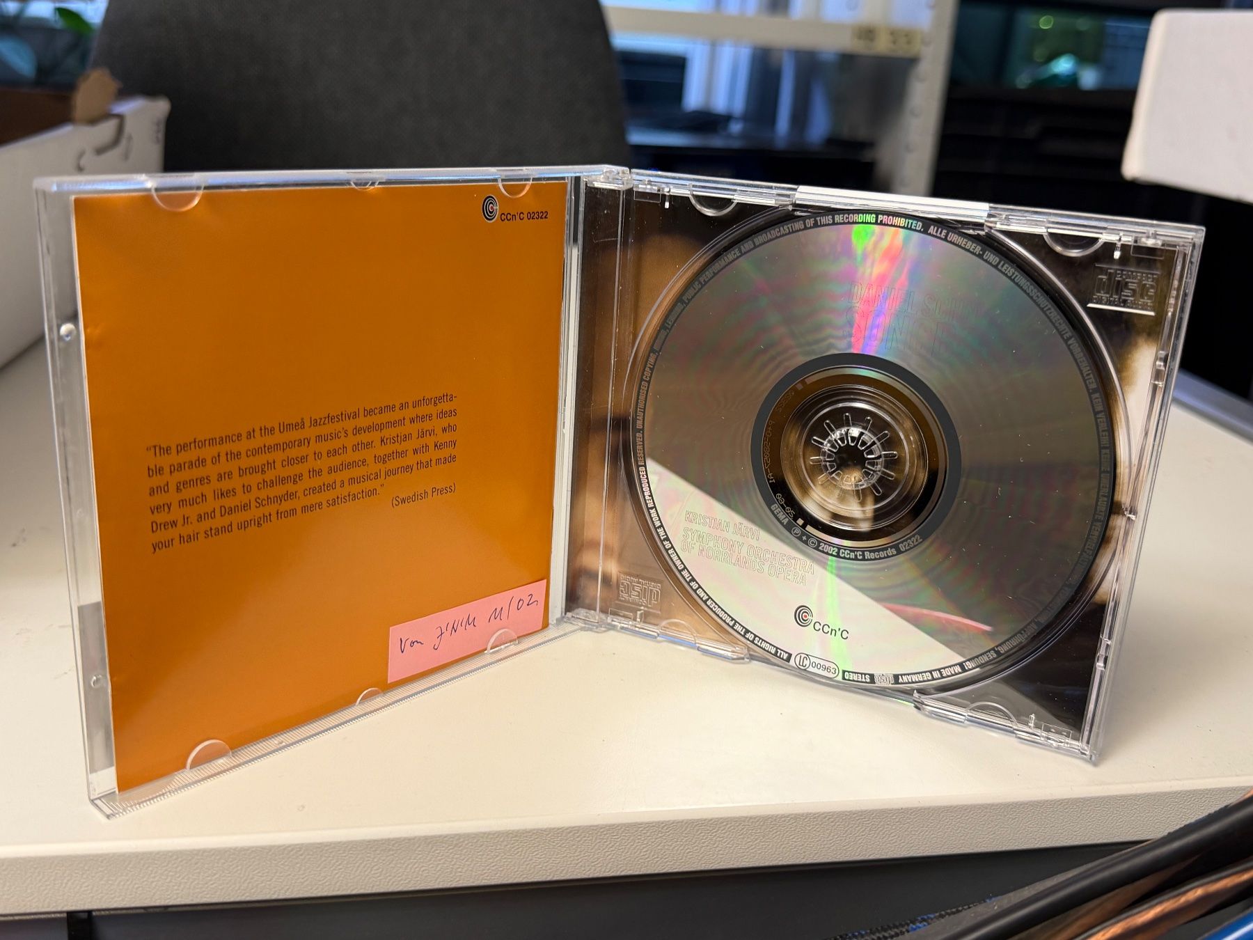 CD: Daniel Schnyder - Songbook - SRA04A – Usato da Küsnacht ZH venduto da JazzRecords 2