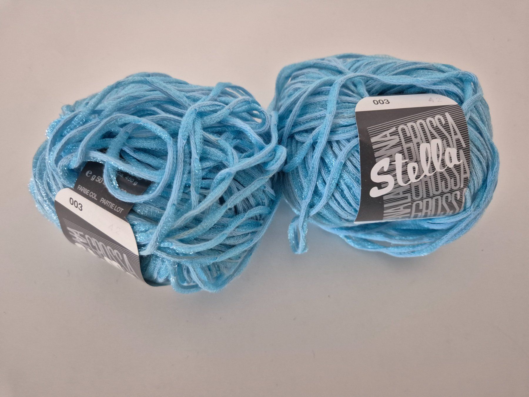 Lana: Stella Effektgarn blau 2 Knödel – Nuovo e nell'imballaggio originale da Aarburg venduto da NDK