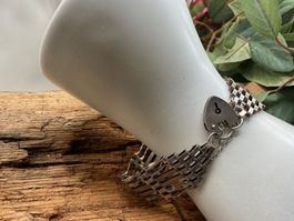Vintage Silberarmband mit Vorhängeschloss