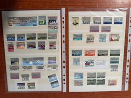 Collection de timbres suisses sur le thème ferroviaire