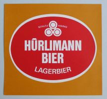 ⚠️ Brauerei HÜRLIMANN Bier Etikette LAGERBIER 1973 ⚠️