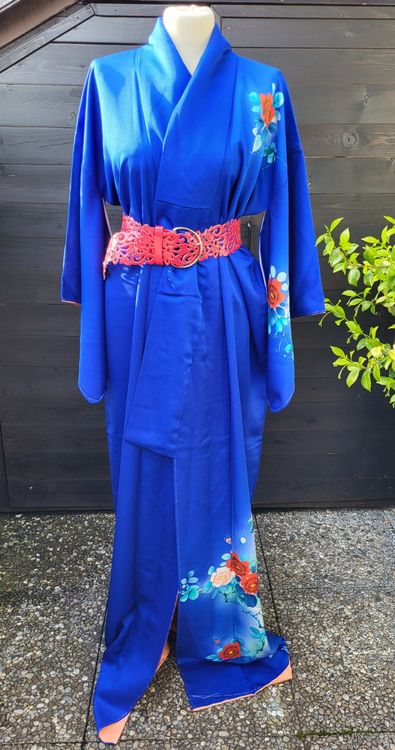 Kimono long ethnique imprimé WAX bleu Taille S/M| Comptoirs de Magellan