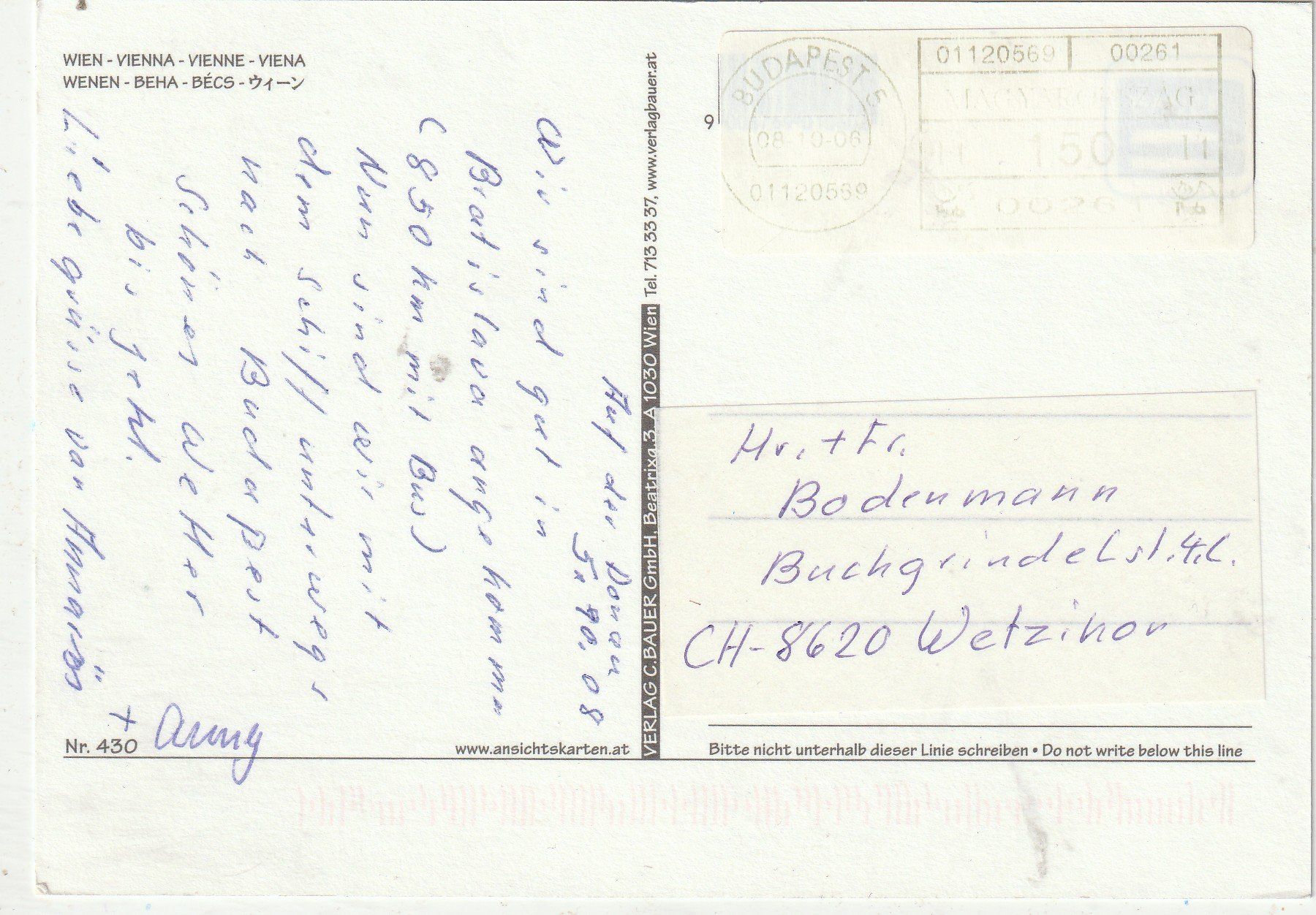 Cartoline postali: 4 Karten Wien – Usato da Lumbrein venduto da made02 7