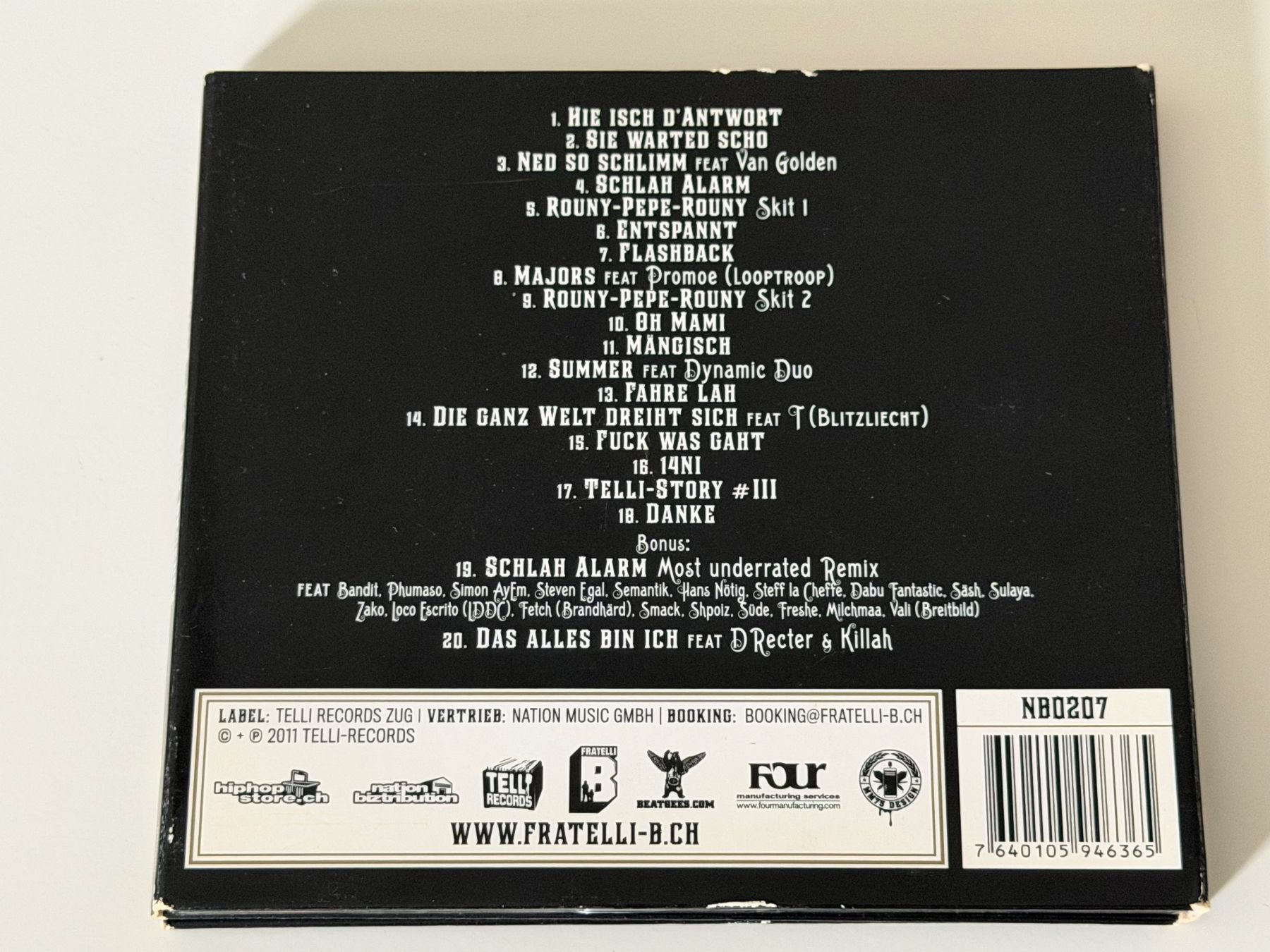 CD: Fratelli-B - Ich & Min Brüeder Schweizer HipHop – Usato da Altstätten SG venduto da sheamus 1