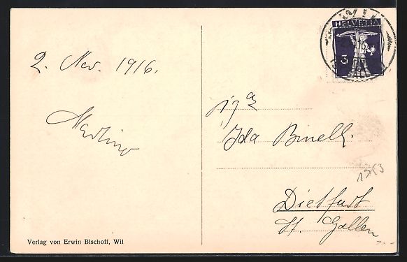 Cartes postales: AK Wil, Hofplatz, 1916 – D'occasion à Berlin par bartko-reher 1