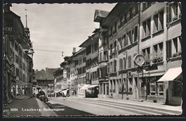Lenzburg, Strasse Rathausgasse mit Gesch