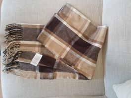 Plaid Scarf beige brown new 