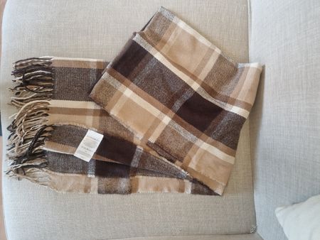 Plaid Scarf beige brown new 