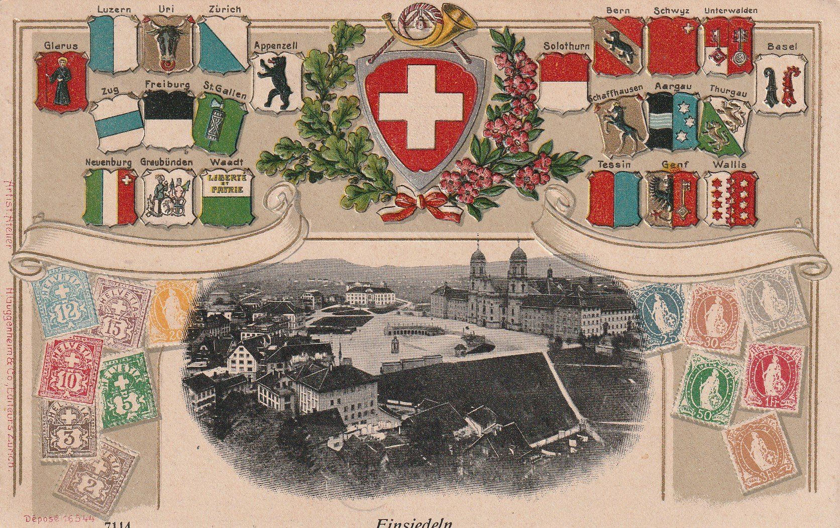 Ansichtskarten: Kt.Schwyz-Einsiedeln- Präge Litho 1906 – Gebraucht aus uttwil von Koehlerfred