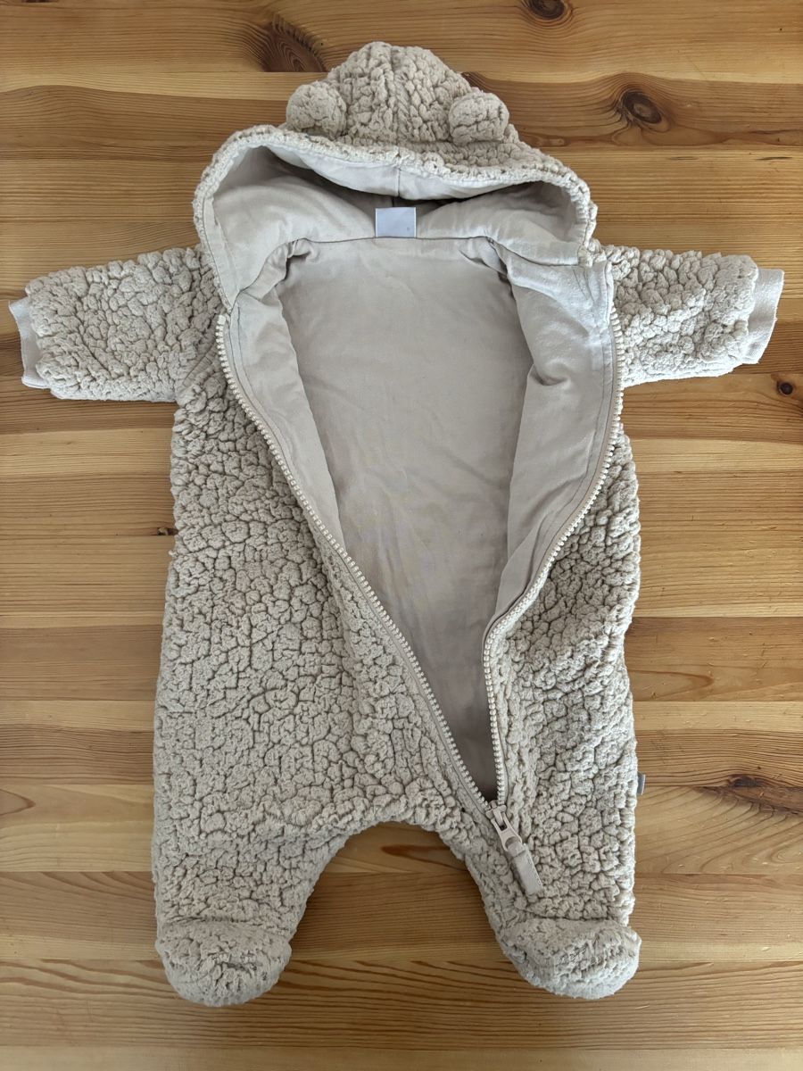 Pagliaccetti: 1x Jumpsuit-Bär, Smile, Gr. 56, hellbraun – Usato da Prêles venduto da 21rena 1