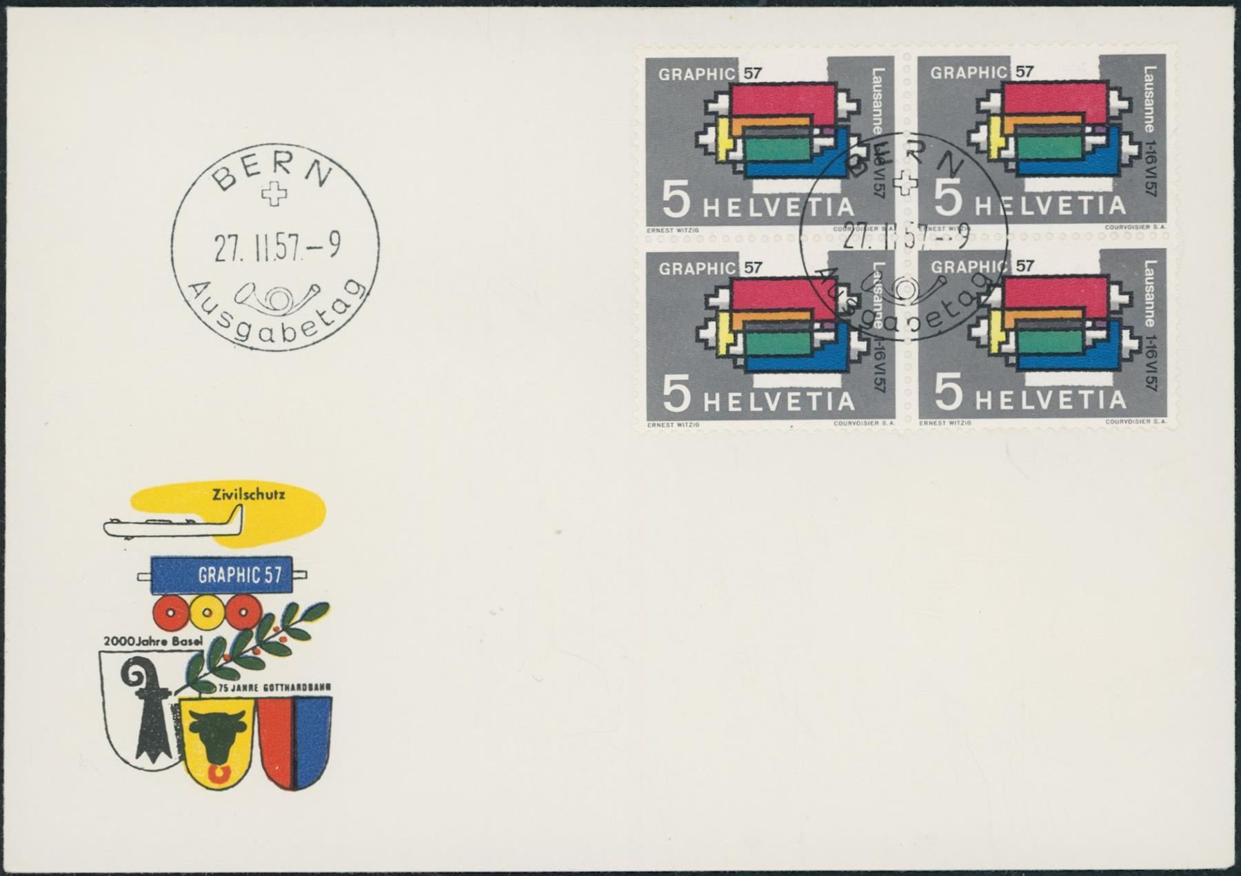 Alle Briefmarken: 1957 - Werbemarken - FDC U4 ET • dt – Gebraucht aus Schindellegi von leecollect 3