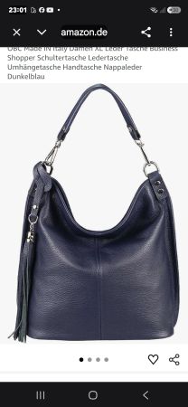 Handtasche Leder blau