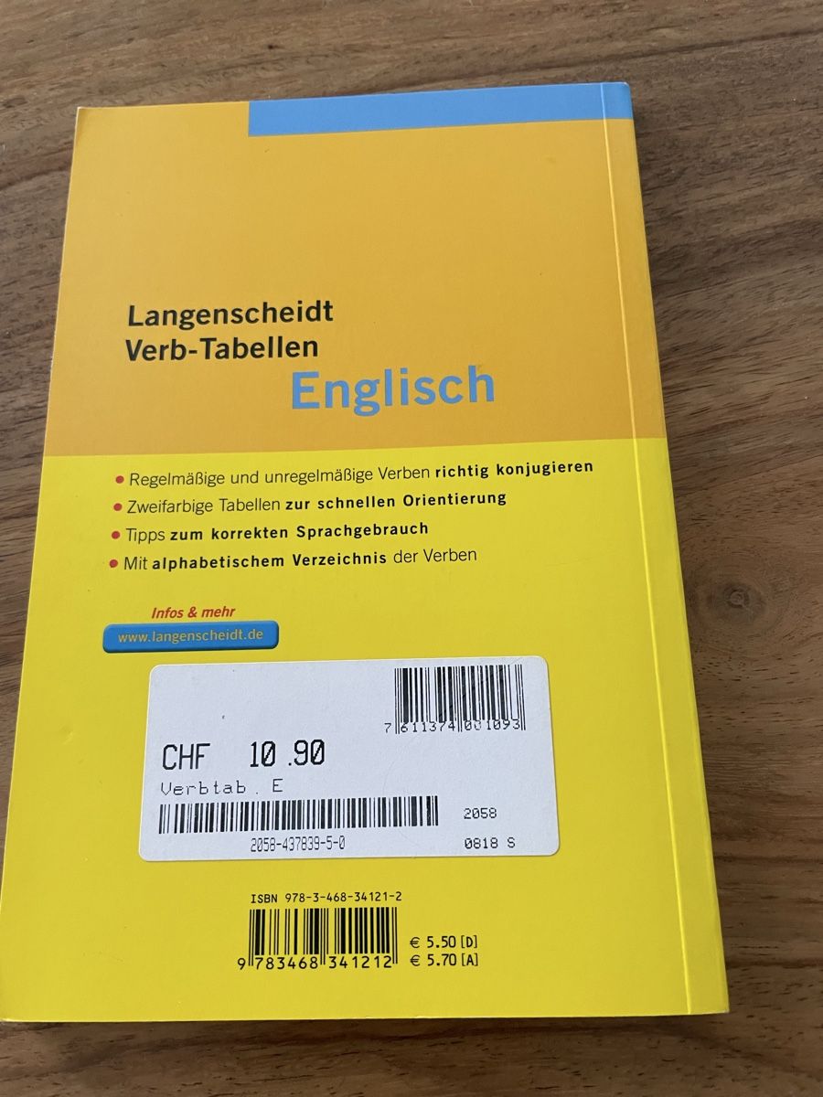 Libri: English Verb-Tabellen – Nuovo (secondo la descrizione) da Waedenswil venduto da Paps04 1