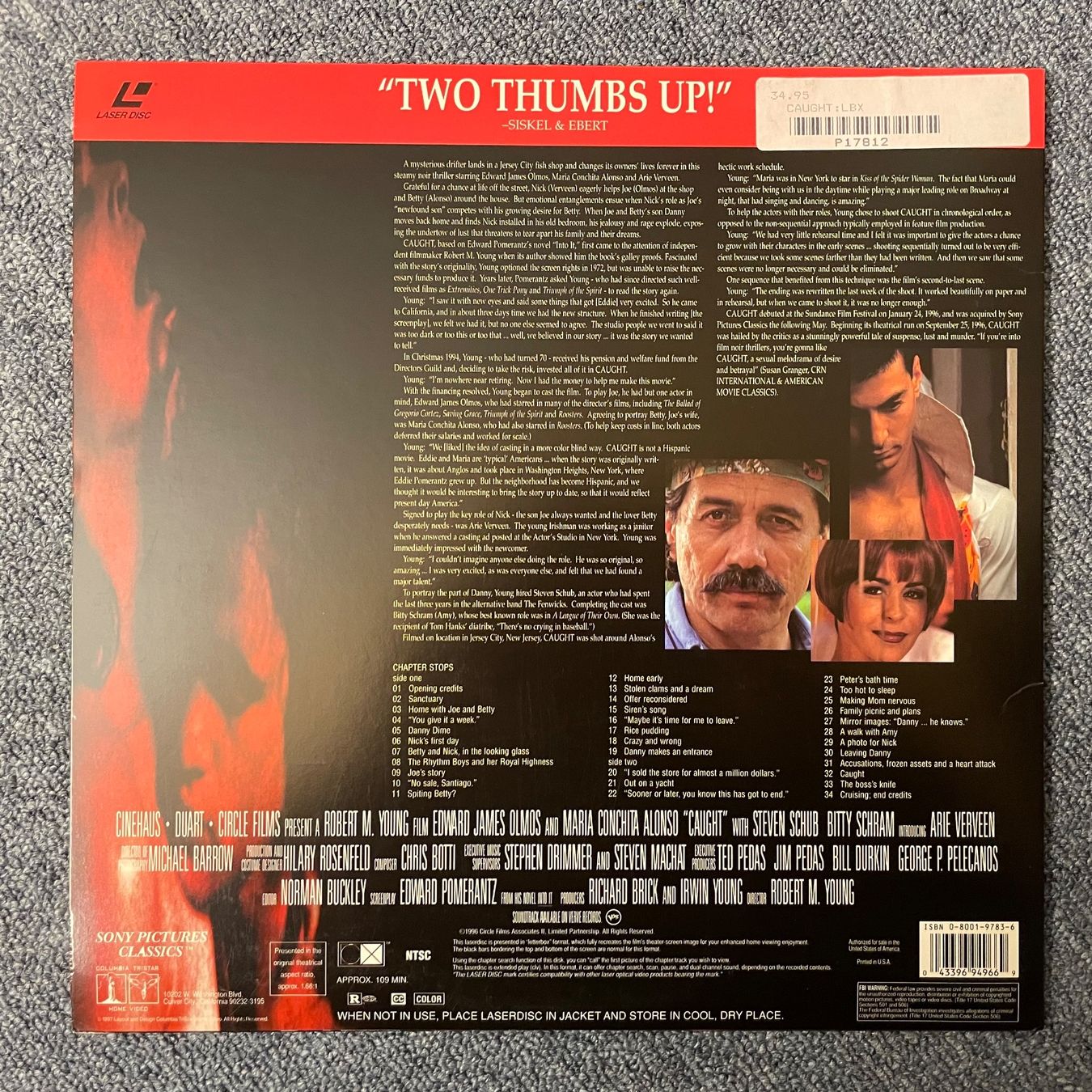 Tous les DVDs: Robert M. Young: CAUGHT - LASER DISC - Englisch Orig. – D'occasion à Stans par Brode 1