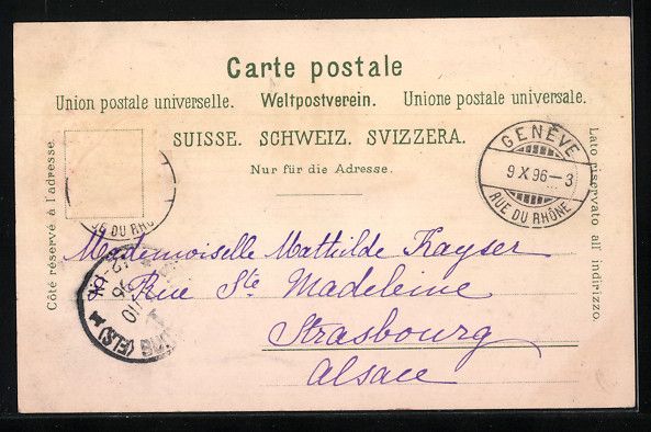 Ansichtskarten: Litho Genf, Ortsansicht übers Wasser mi – Gebraucht aus Berlin von bartko-reher 1