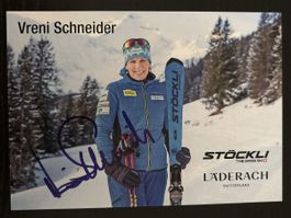 Autogrammkarte Vreni Schneider mit Signatur Original