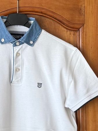 ✨  Hackett London Polo Shirt weiss / denim XS ❄️