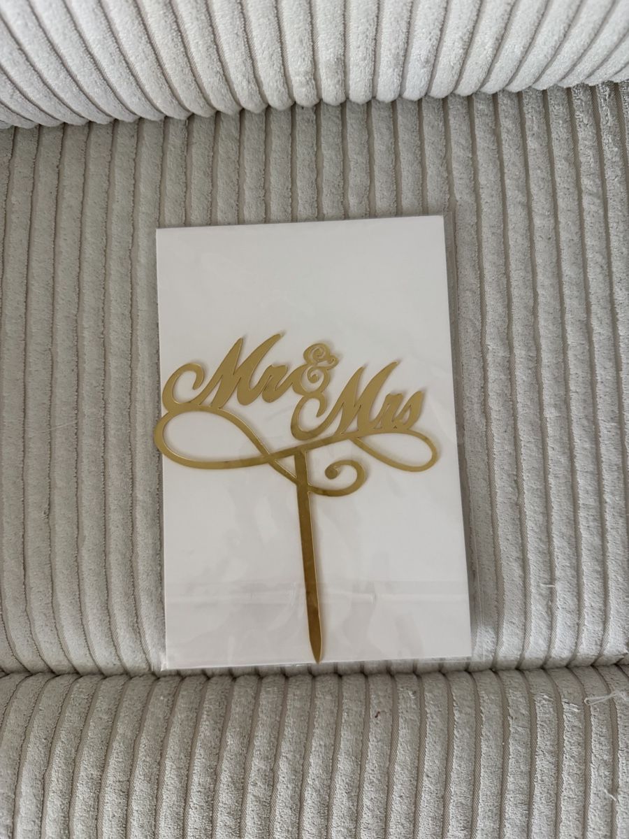 Alle Dekorationen: Tortentopper Mr & Mrs in Gold – Neu und originalverpackt aus Ossingen von dascha_fej
