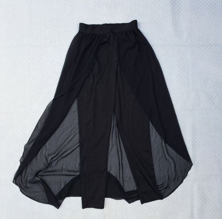 Schwarze Leggins mit Chiffon-Rock-Overlay SHEIN Gr. S