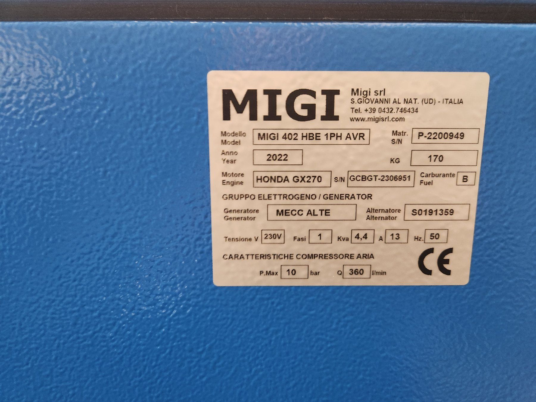 Generatori di corrente: MIGI Multifunktionsgenerator (Stromgenerator/Druckluft) – Nuovo e nell'imballaggio originale da Jona venduto da LMB-Maschinen 4