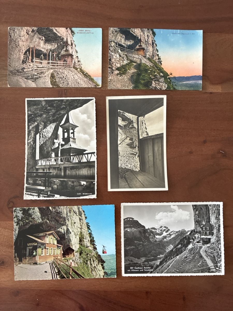 Cartoline postali: 10 Ansichtskarten Schweiz vom Wildkirchli AP. A – Usato da Oftringen venduto da Cla.vD.74
