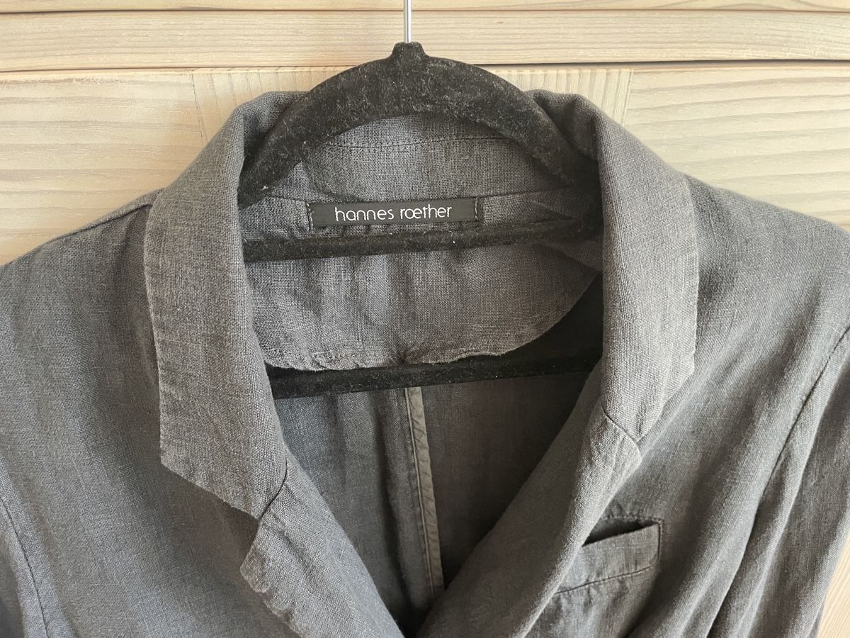 Hannes Roether Giacche: Hannes Roether Wickeljacke 100%Leinen. S dunkelgrau – Usato da Basel venduto da non_vn79 1