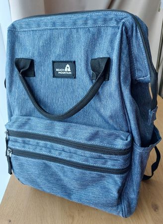 Rucksack BEACH MOUNTAIN blau Denim Stil neuwertig 