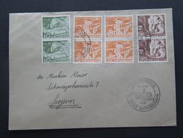 1957 Brief mit Sonderstempel 75 Jahre Gotthardbahn