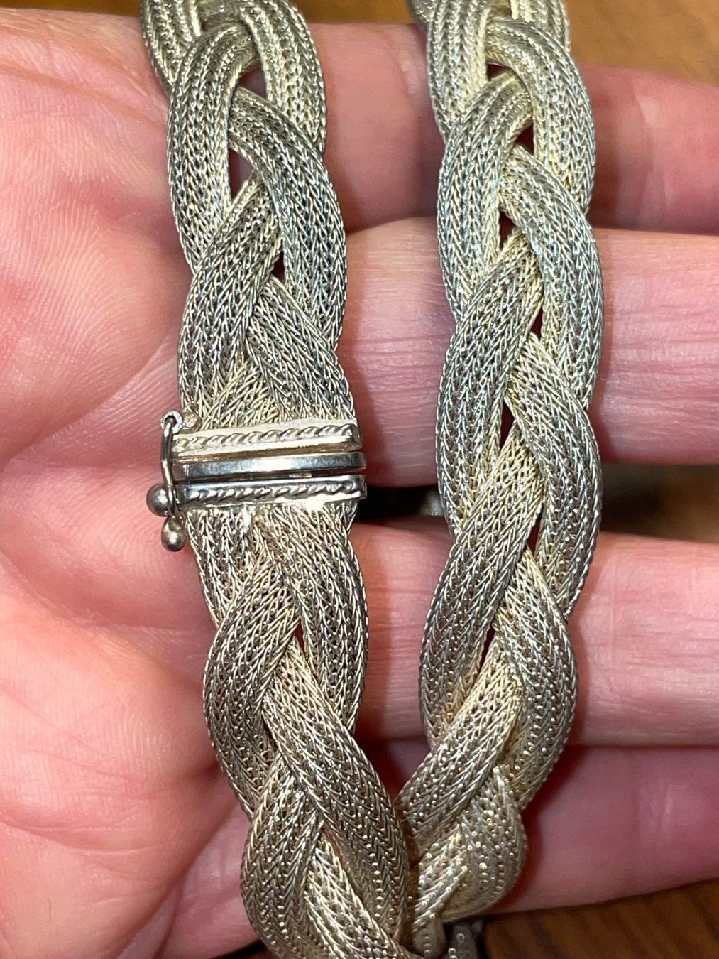 Catenine: 835 Silber Flecht Collier wunderschön, Handarbeit 45cm 44g – Usato da Basel venduto da gretchen03