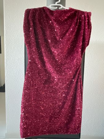 Rotes Paillettenkleid, Minikleid, Gr. S/M