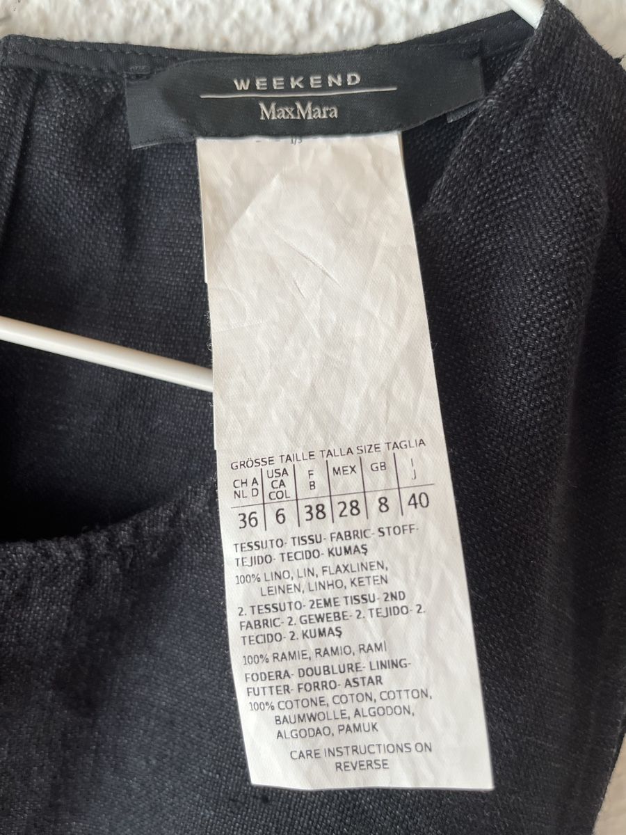Max Mara Vestiti: Weekend Max Mara Black Linen Dress – Nuovo (secondo la descrizione) da Thalwil venduto da dia_kgx8 8