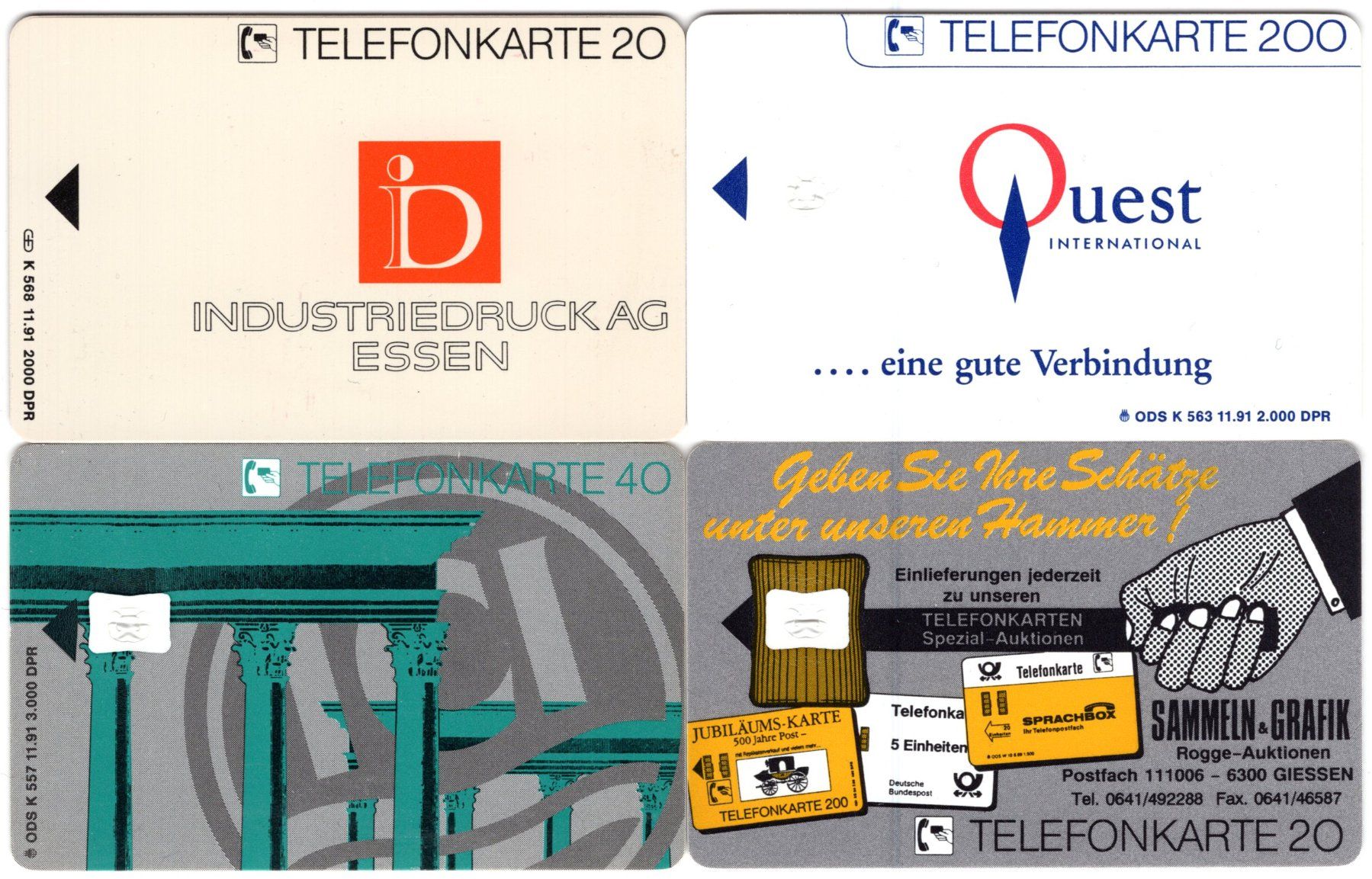 Schede telefoniche: 4 Dummy Telefonkarten aus Deutschland – Usato da Eglisau venduto da Chperfins 1