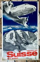Swissair Plakat „Venez en Suisse“ 64x102cm Reprint 1981