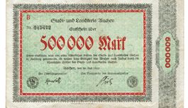 Aachen 500000 Mark Reihe B 20.07.1923 SS+-SS++