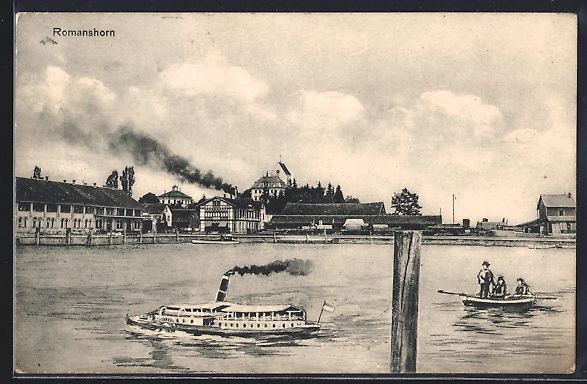 Cartoline postali: Romanshorn, Blick auf den Ort mit Passag – Usato da Berlin venduto da bartko-reher
