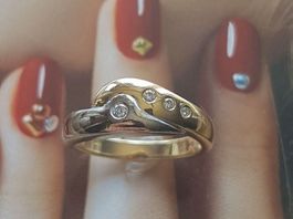 Toller 18Kt. Ring, 4 Brillanten 750 Gold