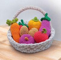 Spielküche Obst-und Gemüsekorb 100% Baumwolle handmade