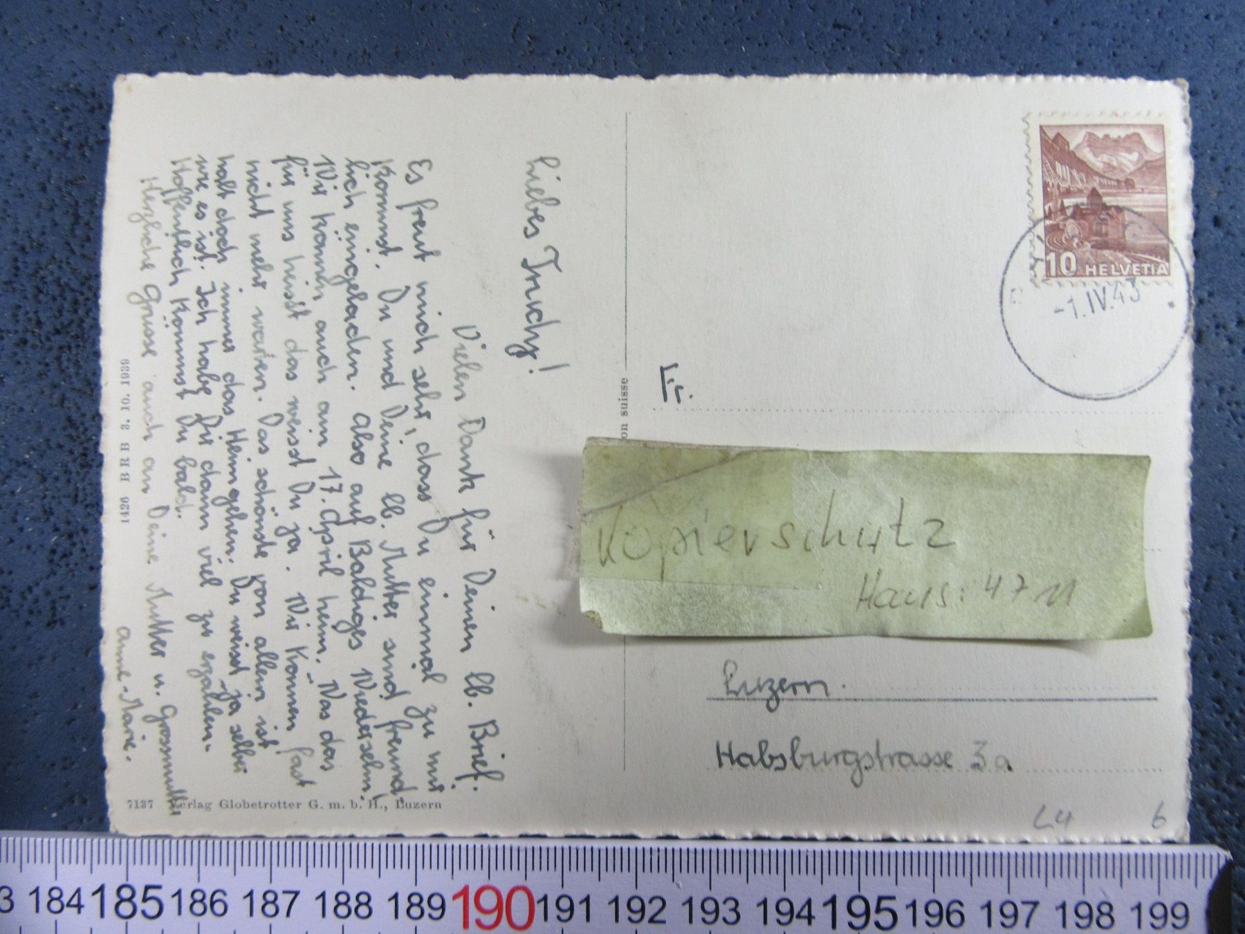 Cartoline postali: BALDEGG 1943 INSTITUT LU AK – Usato da Ettingen venduto da Hausi4711 2