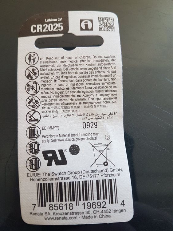 Renata cr2025 cr 2025 3v Lithium Batterie dl2025 br2025 Kaufen auf